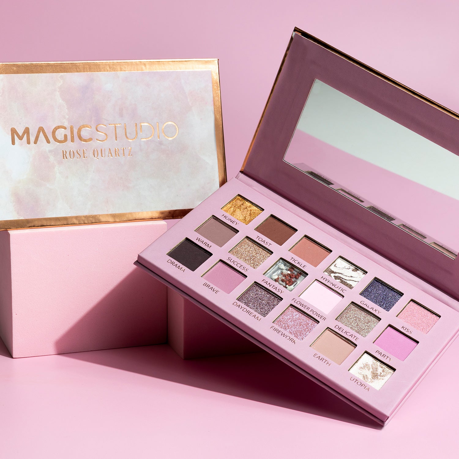 Paleta fard pleoape Rose Quartz, Magic Studio 24501, 18 culori
