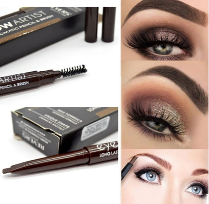 Contur sprancene automat, tip marker, cu pensula speciala, Eye Brow Artist, Revers, maro inchis