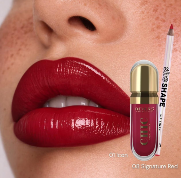 💗Ruj de buze lichid Chic nr 1 Icon, Revers, 7,5 ml