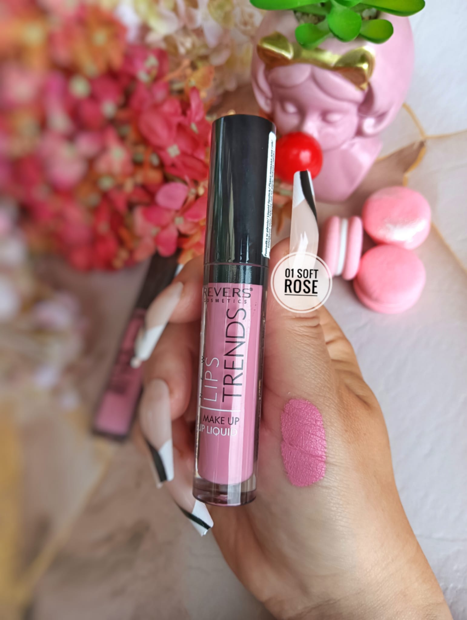 Lip Liquid New Lips Trends 01 Soft Rose, Revers Cosmetics