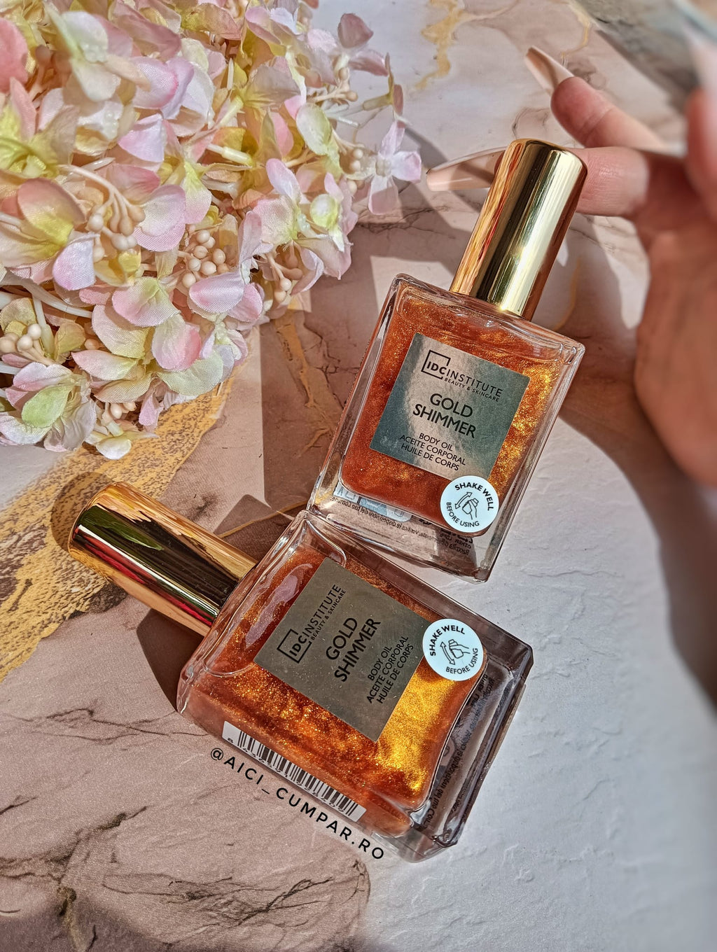 Ulei de corp Gold Shimmer IDC Institute 99153, 45 ml