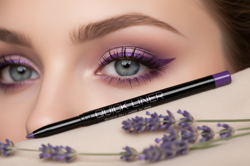 Creion Quick Liner deschis cu tus mov pe ochi