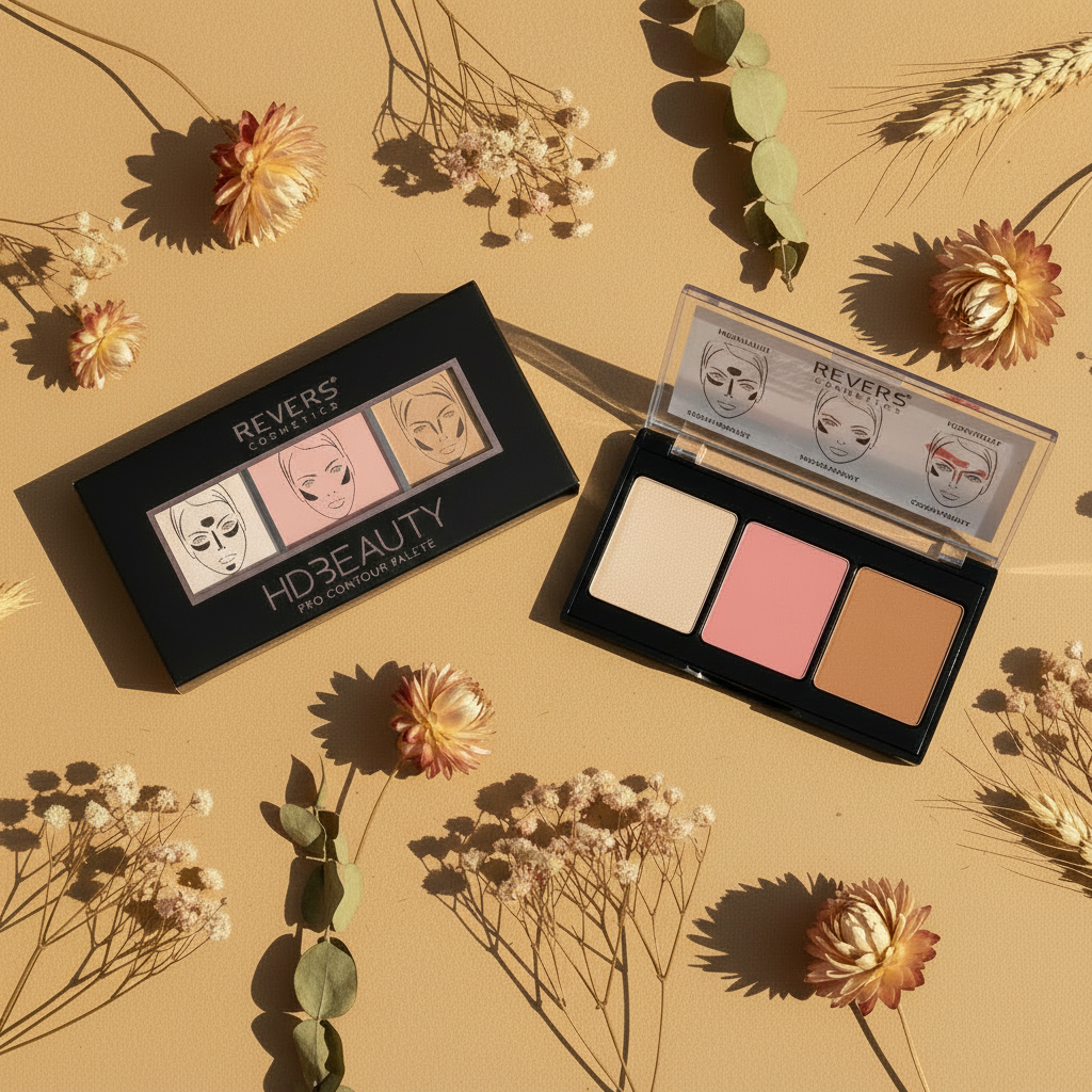 Paletă Contur, Blush & Iluminator HD Beauty — Revers Cosmetics