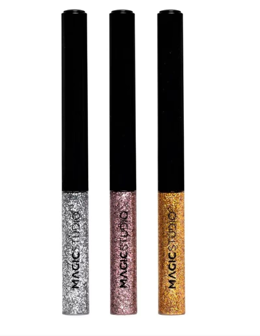 Set 3 Eyelinere Liquid Glitter Magic Studio argintiu auriu roz