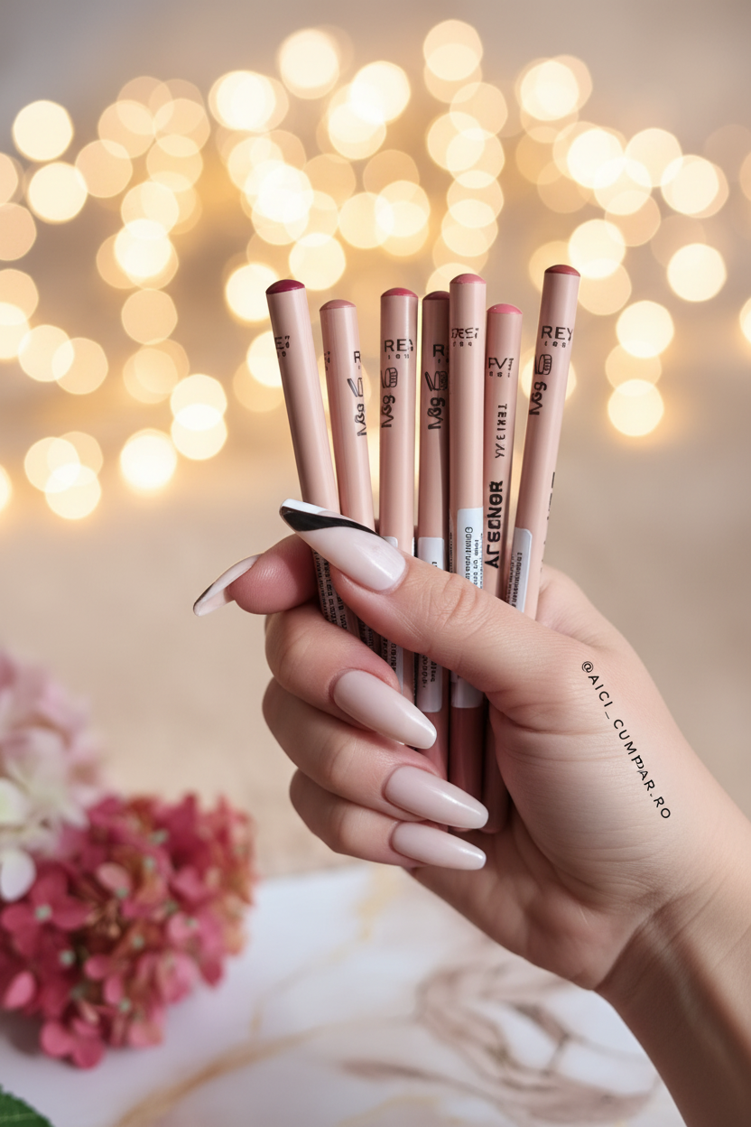 Lip liners bouquet golden bokeh