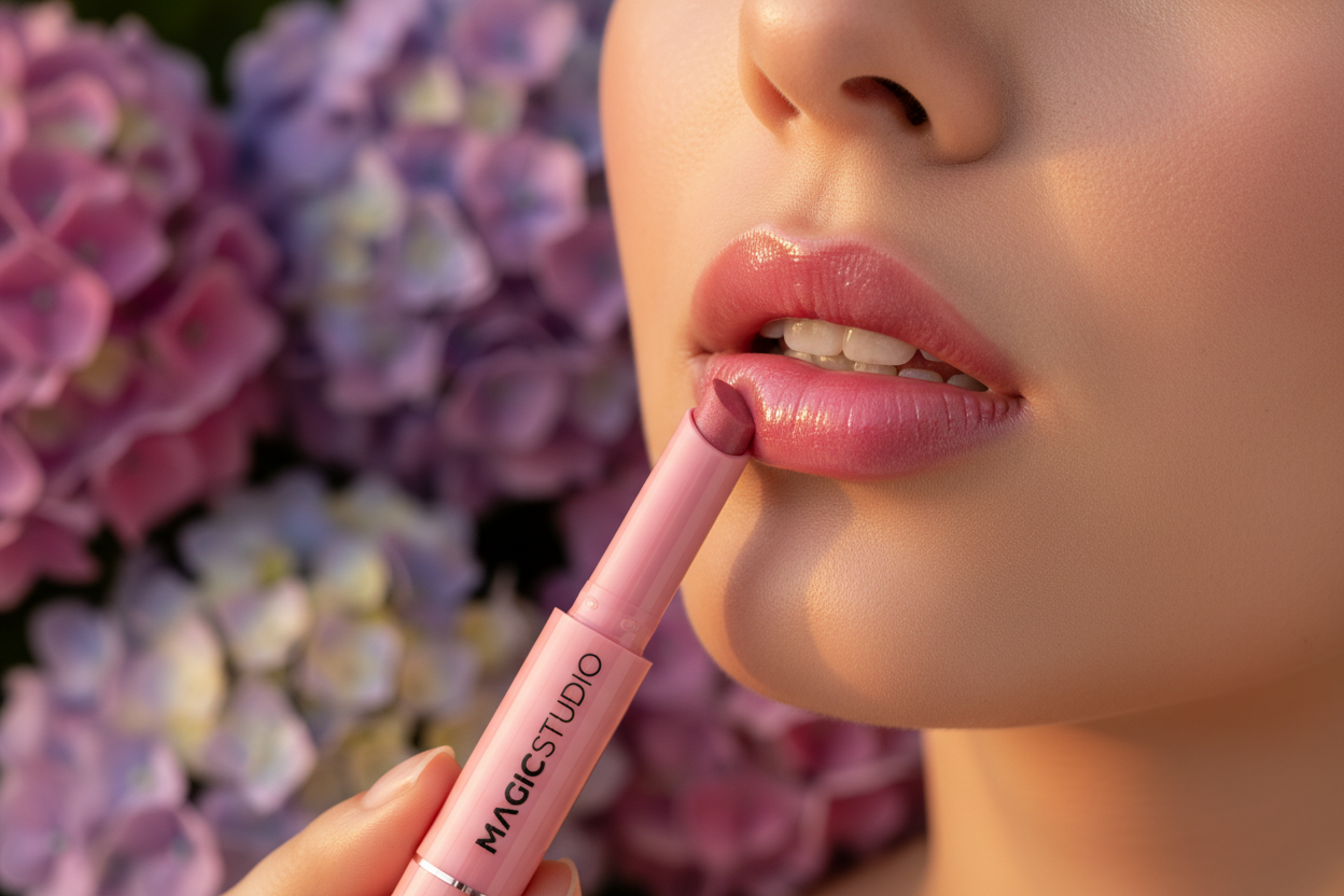 Buze cu balsam de buze Magic Studio Melt & Shine Orchid Bloom